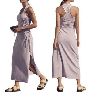 Daily Practice Anthropologie Ruched Midi Dress w/ Racerback